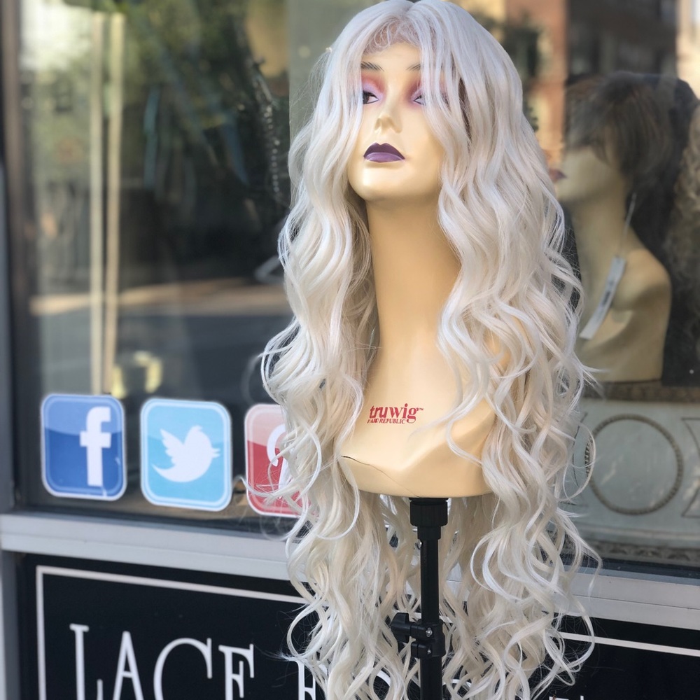Ice White Wig Long soft Swisslace Lacefront wig - Picture 3 of 8
